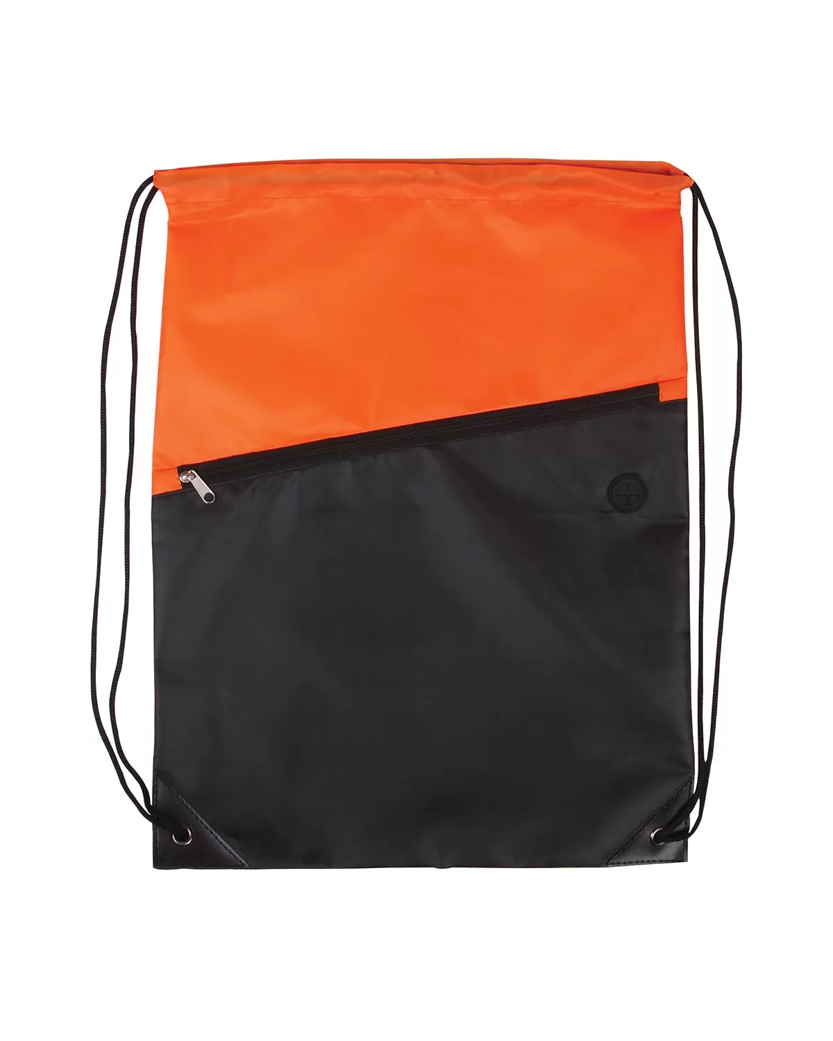 Promo Goods  BG209 Two-Tone Poly Drawstring Backpack With Zipper SKU: BG209