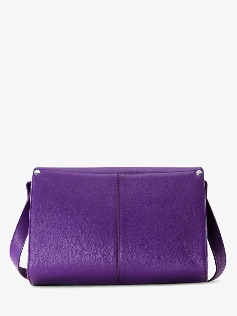 Purple Leather and Tartan Leather Shoulder Bag for Women - L'Indispensable Versus | PAUL MARIUS