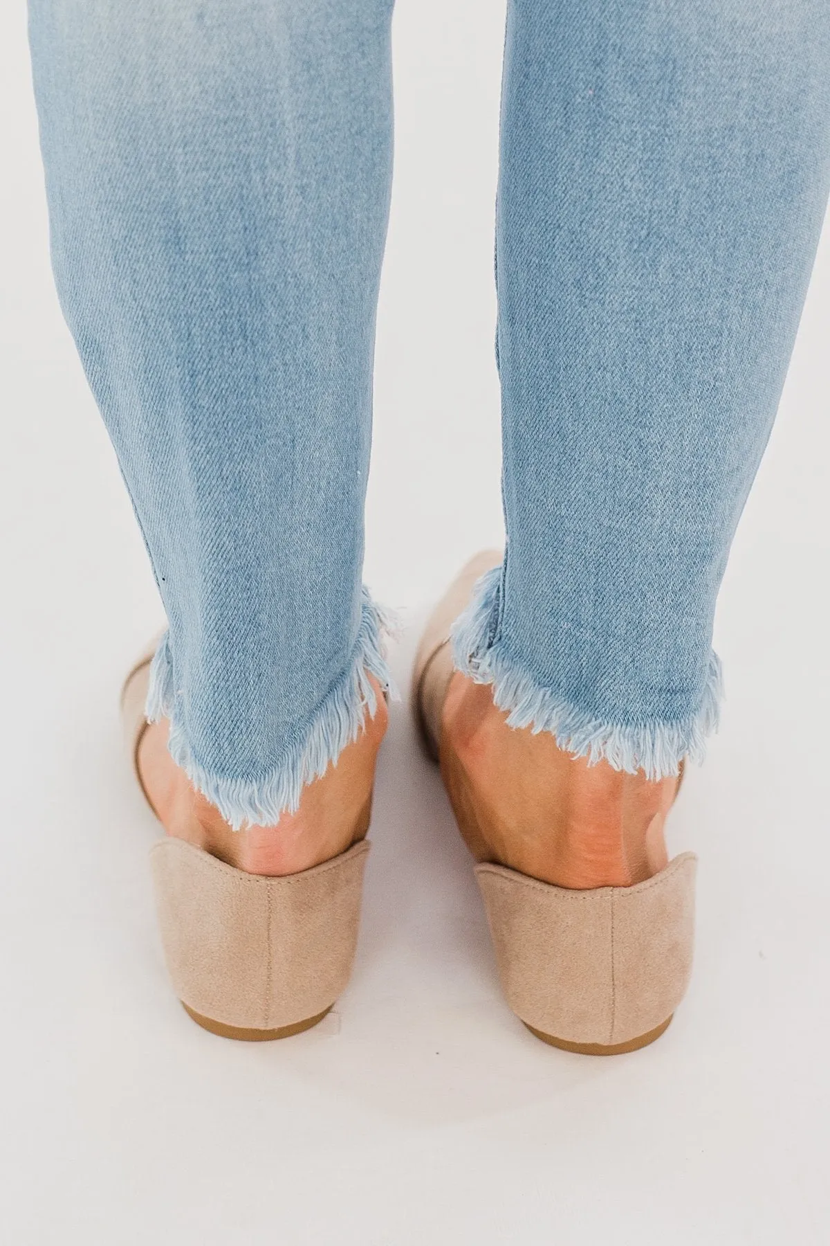 Qupid Zoom Flats- Taupe Suede