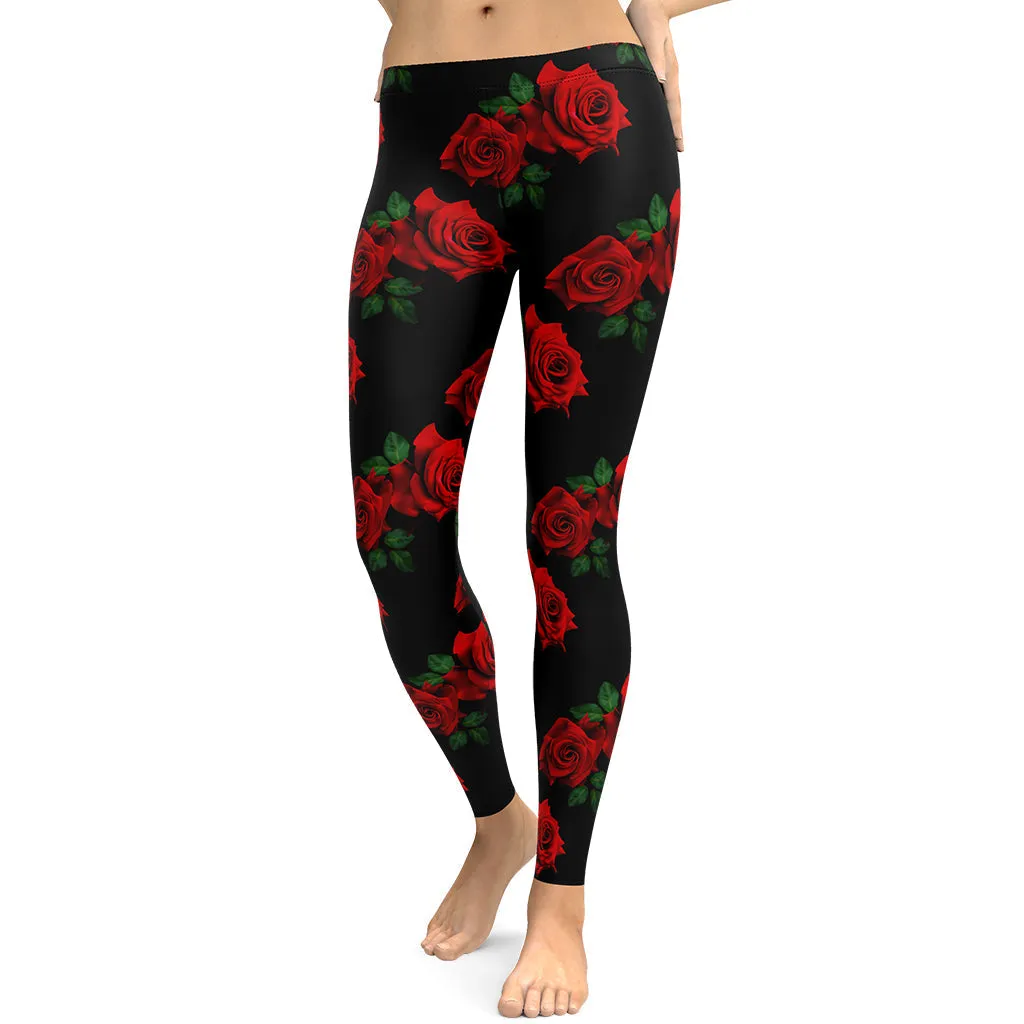 Red Roses Leggings