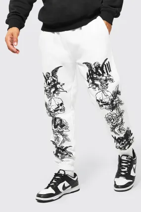 Regular Fit Homme Graffiti Graphic Joggers