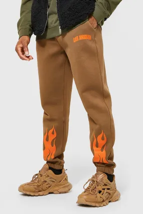 Regular Fit Los Angeles Flame Print Joggers