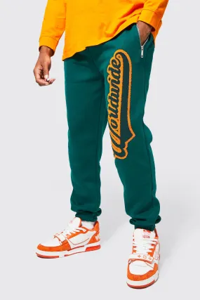 Regular Fit Varsity Applique Graphic Joggers