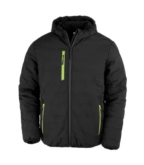 Result Genuine Recycled Mens Compass Padded Jacket (Black/Lime) - UTRW8328