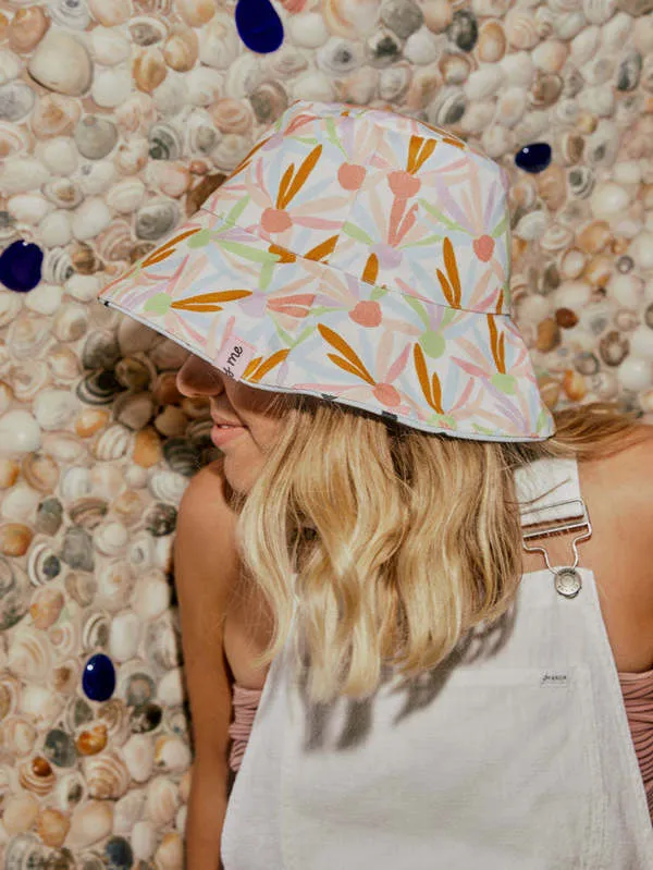 Reversible Bucket Hat - Dot/Fleur