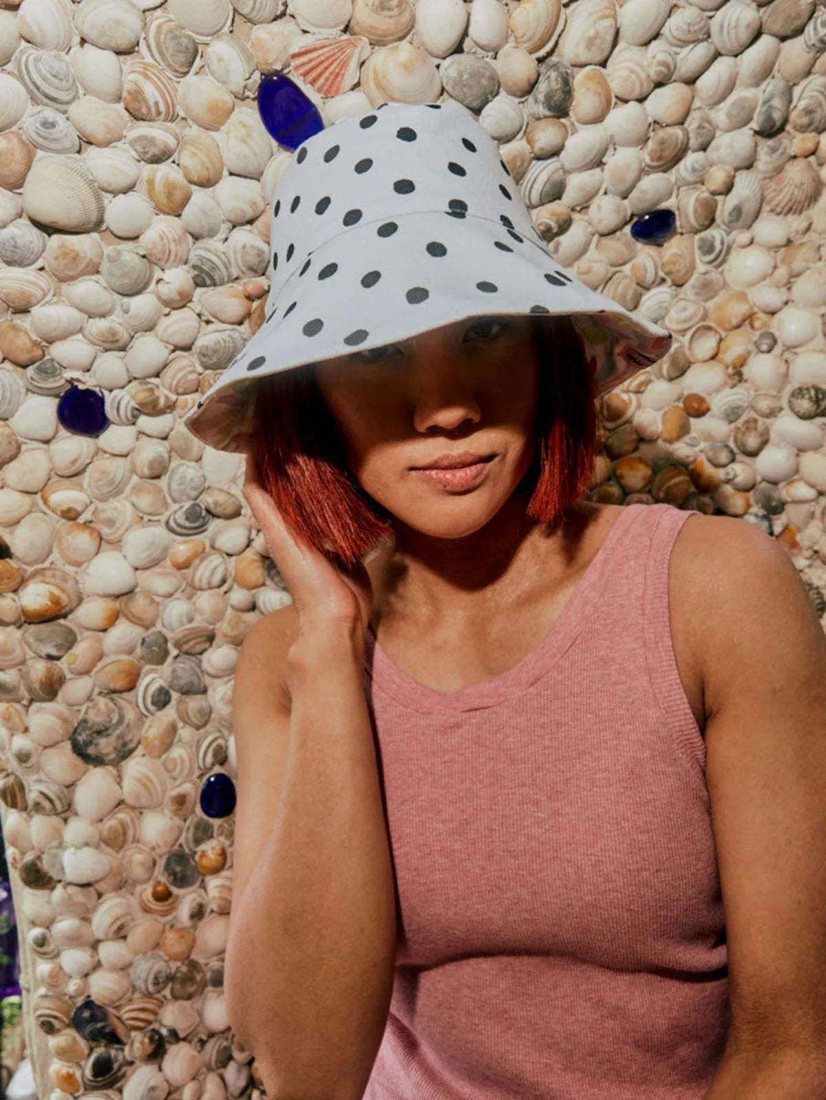 Reversible Bucket Hat - Dot/Fleur