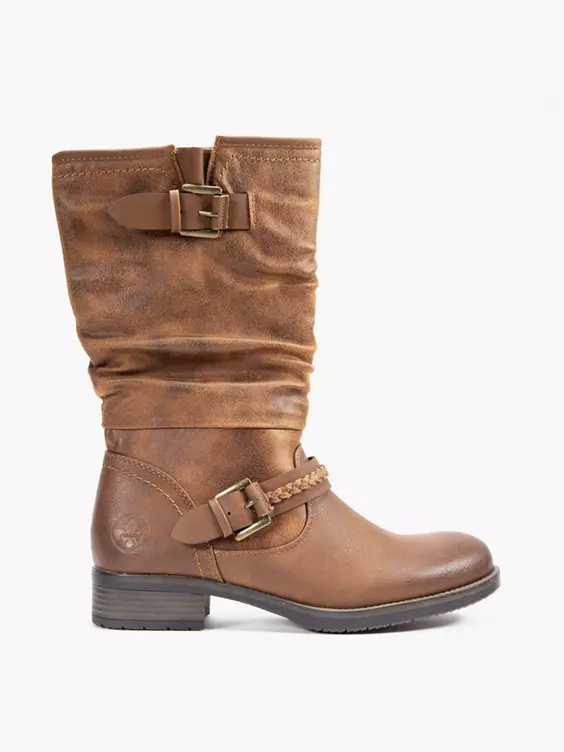 Rieker  Reiker Brown 3/4 Length Casual Boot with Straps