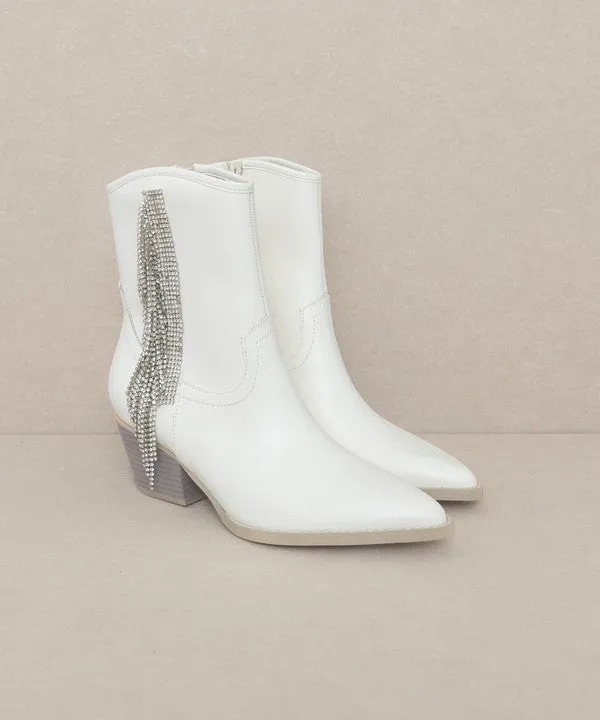 Rowan - Rhinestone Fringe Boot