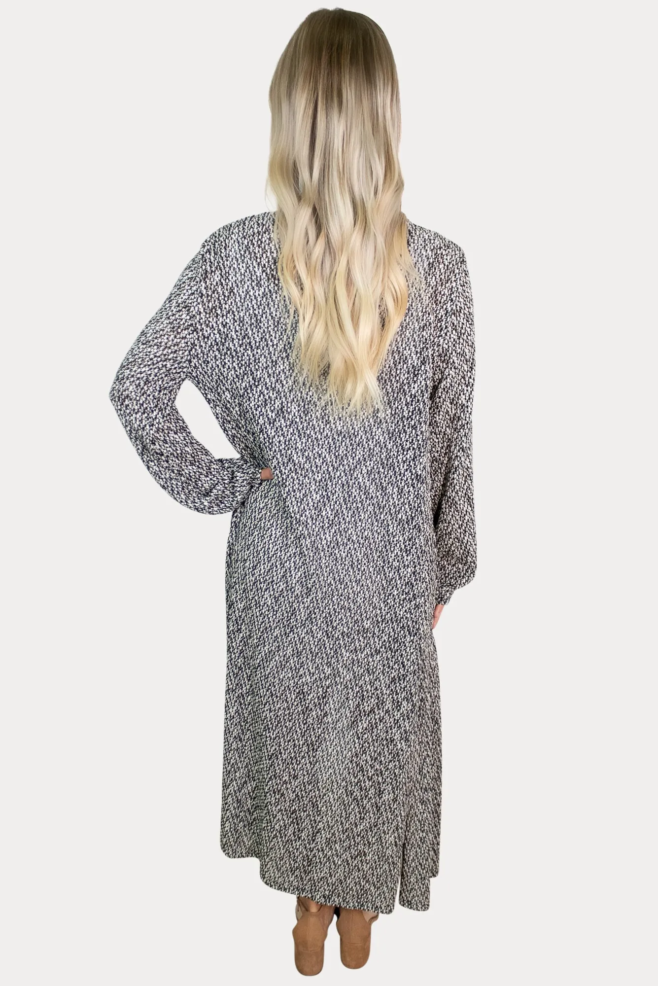 Salt and Pepper Maternity Duster