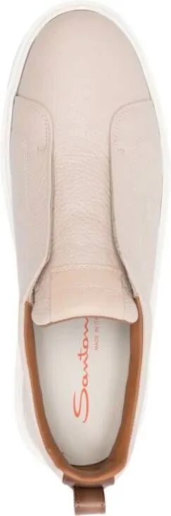 Santoni Barscy logo-print leather sneakers Pink