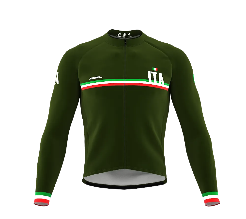 ScudoPro Pro Thermal Long Sleeve Cycling Jersey Country CODE Italy Green | Men and Women