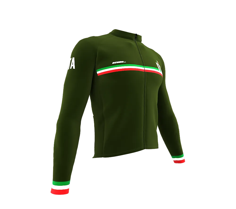 ScudoPro Pro Thermal Long Sleeve Cycling Jersey Country CODE Italy Green | Men and Women