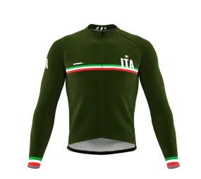 ScudoPro Pro Thermal Long Sleeve Cycling Jersey Country CODE Italy Green | Men and Women