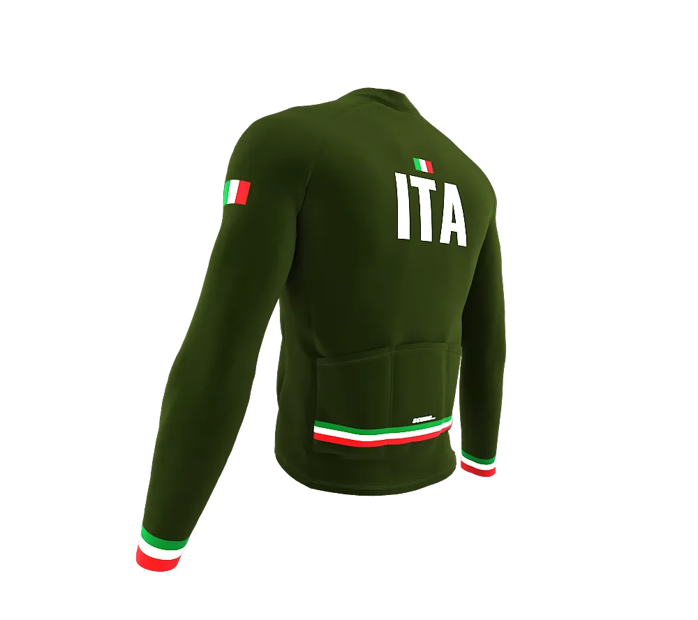 ScudoPro Pro Thermal Long Sleeve Cycling Jersey Country CODE Italy Green | Men and Women