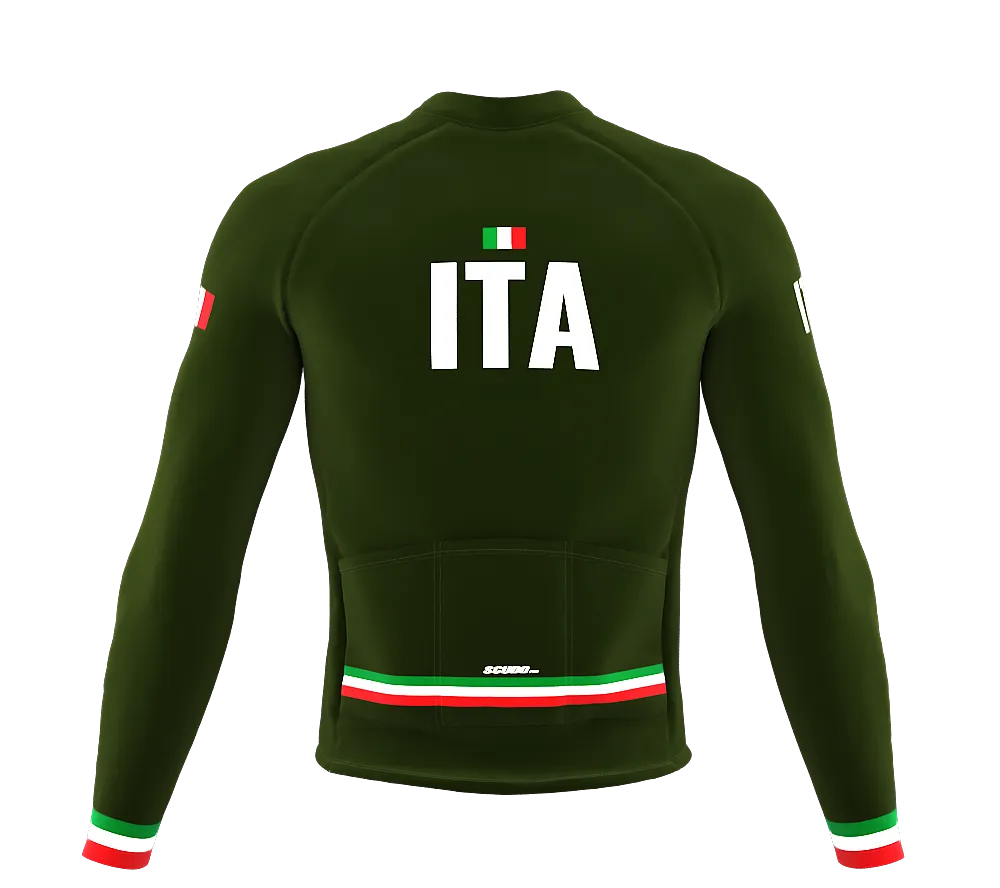 ScudoPro Pro Thermal Long Sleeve Cycling Jersey Country CODE Italy Green | Men and Women