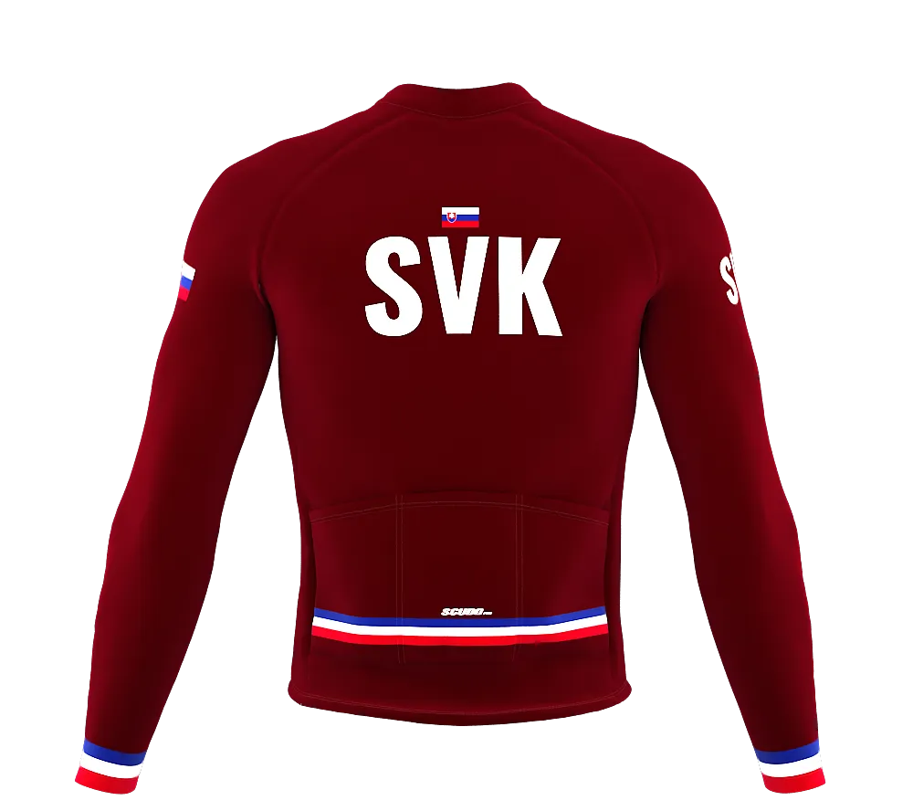 ScudoPro Pro Thermal Long Sleeve Cycling Jersey Country CODE Slovakia Vine | Men and Women