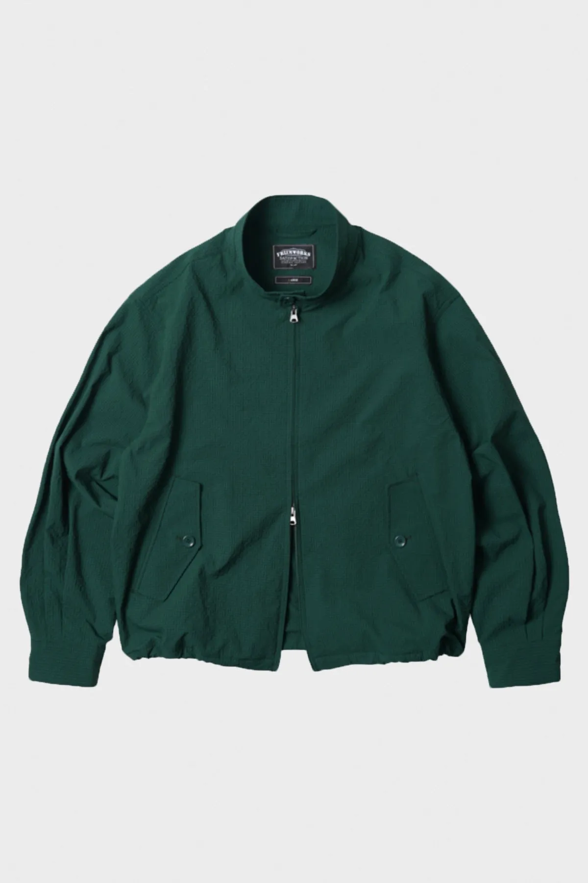 Seersucker Buddy Harrington Jacket - Dark Green