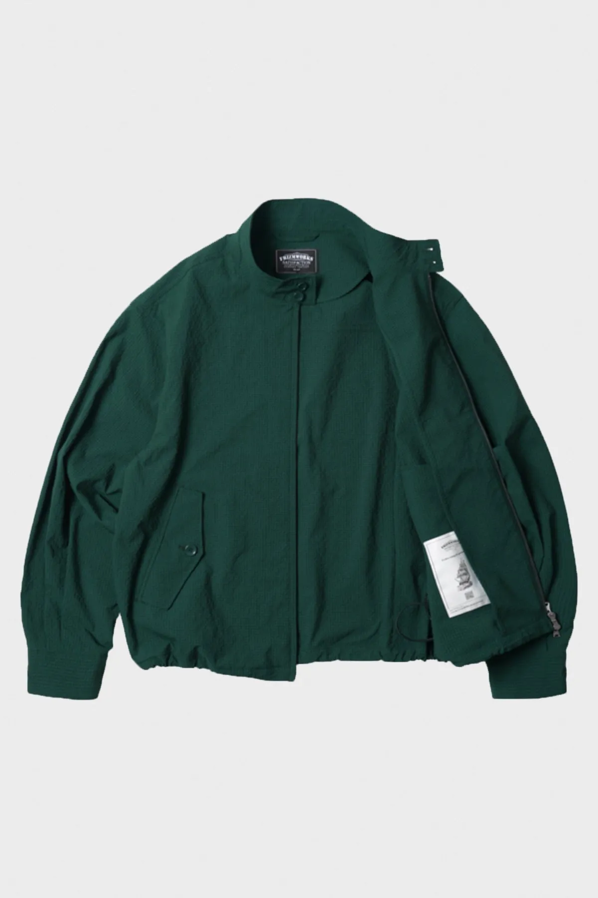 Seersucker Buddy Harrington Jacket - Dark Green