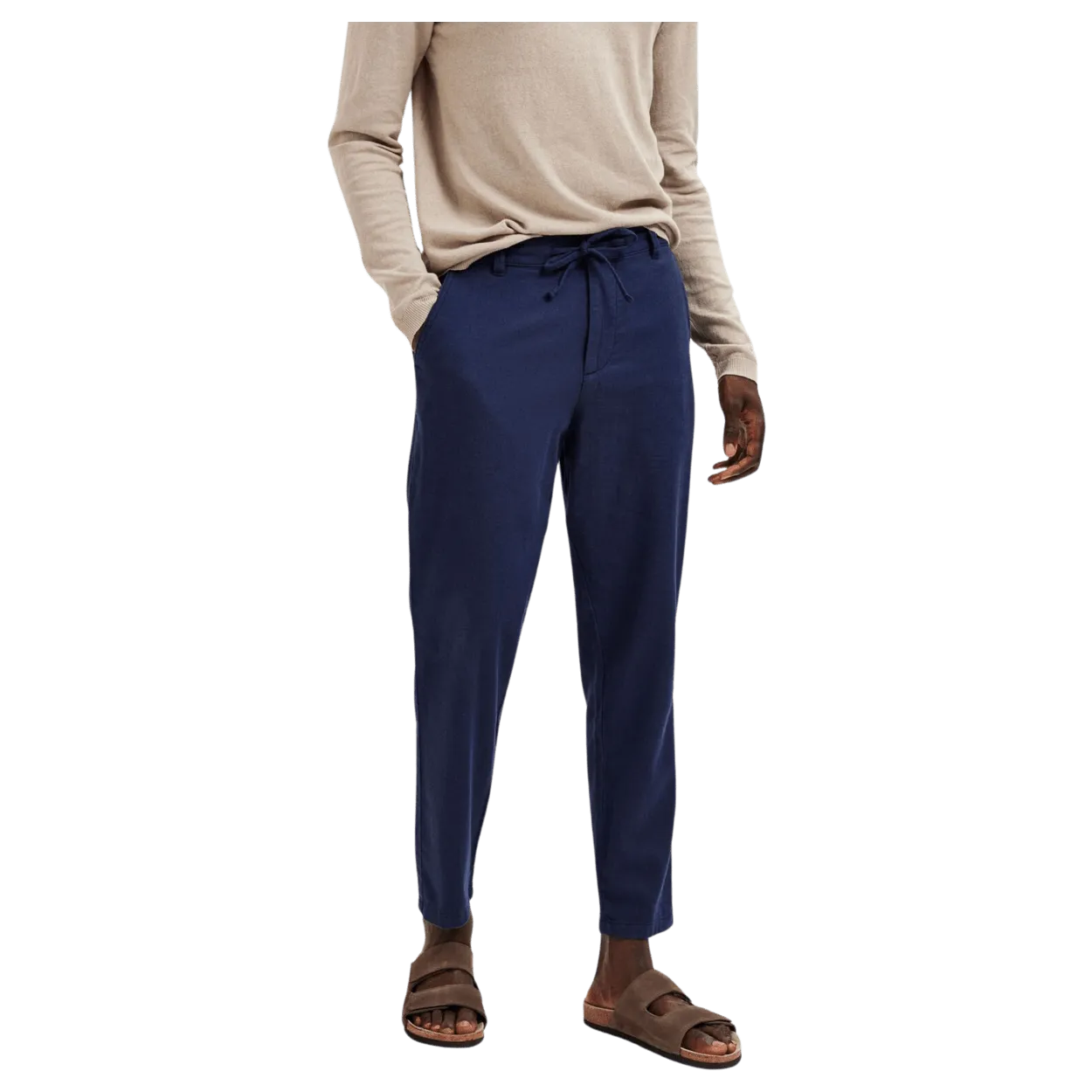 Selected Slim Fit Tapered Linen Trousers