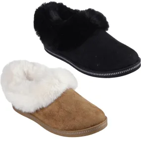 Skechers Womens Cozy Campfire Suede Memory Foam Clog Style Slipper