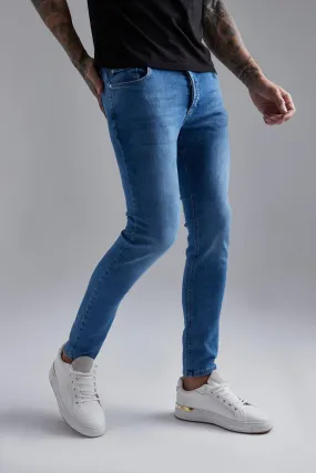 Skinny Stretch Pu Pocket Jeans