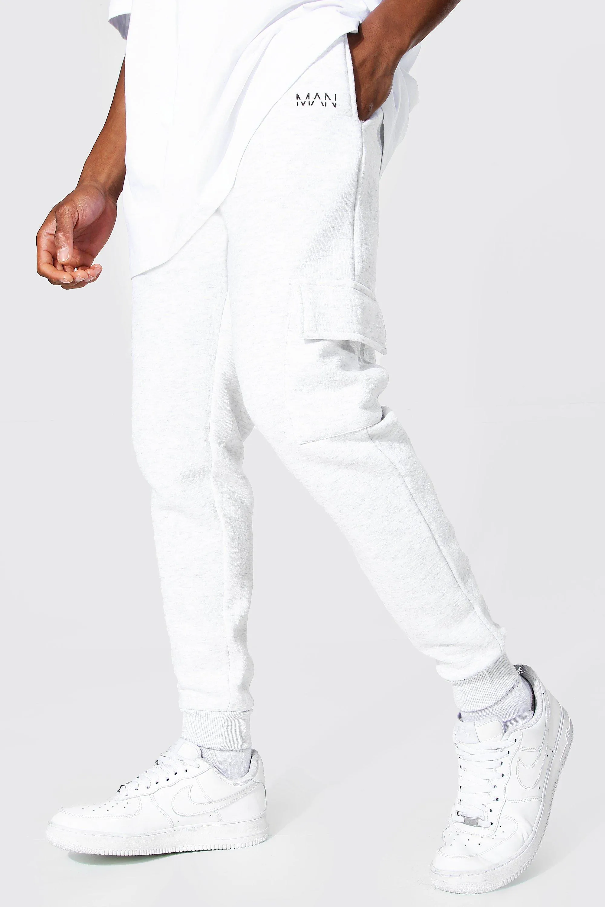 Slim Original Man Cargo Jersey Joggers | boohooMAN UK