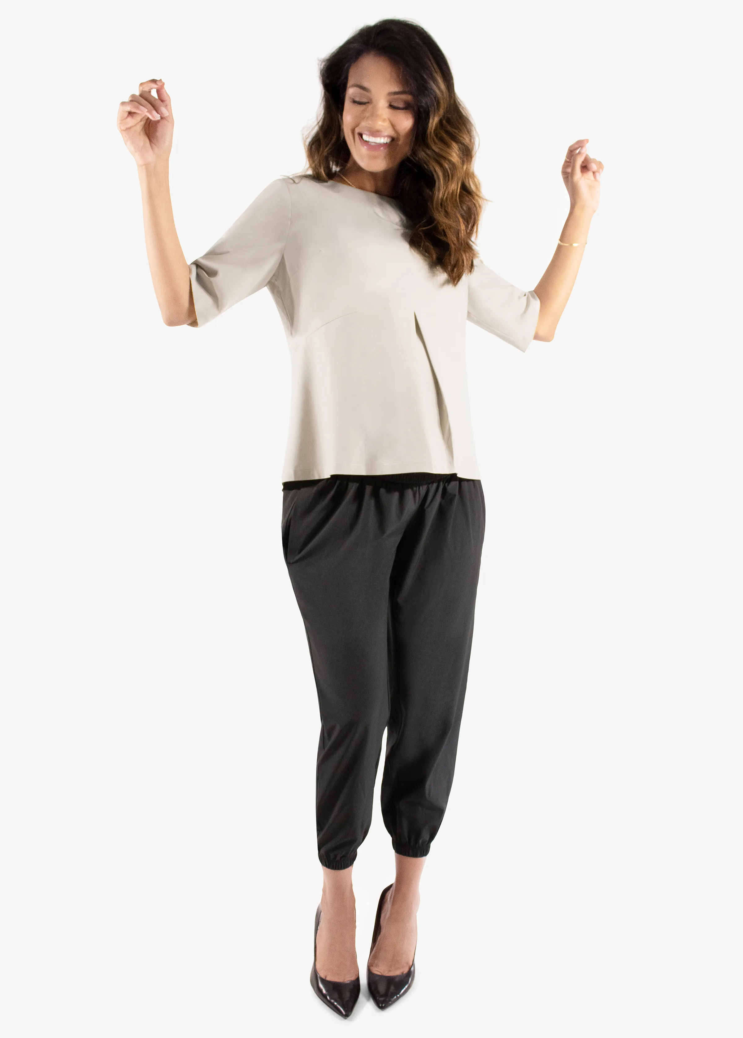 Smocked Maternity Pant