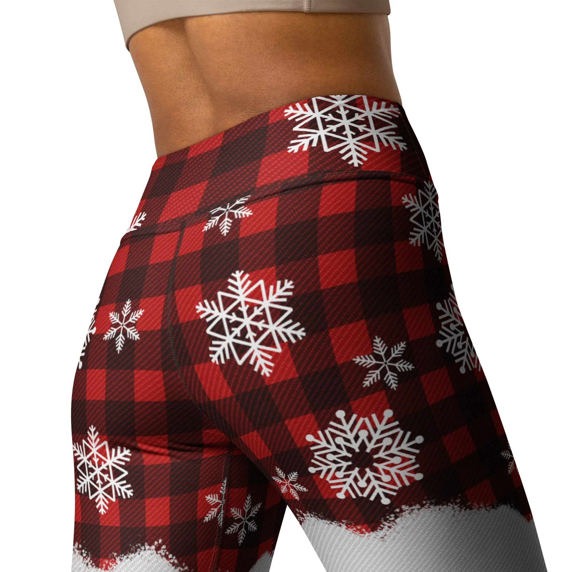 Snowy Plaid Perfection Yoga Leggings