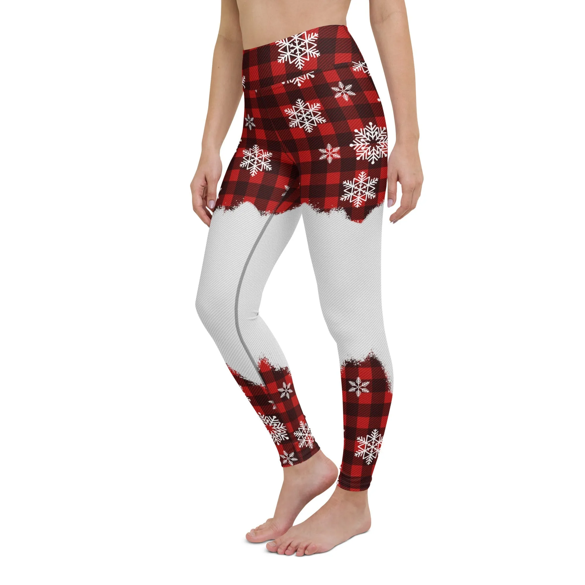 Snowy Plaid Perfection Yoga Leggings