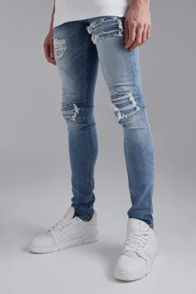 Super Skinny Stacked Rip & Repair Jeans