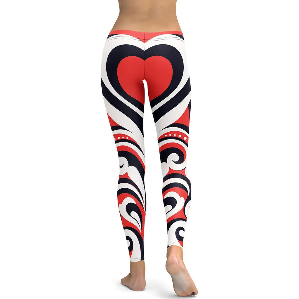 Swirl Heart Shaped Leggings