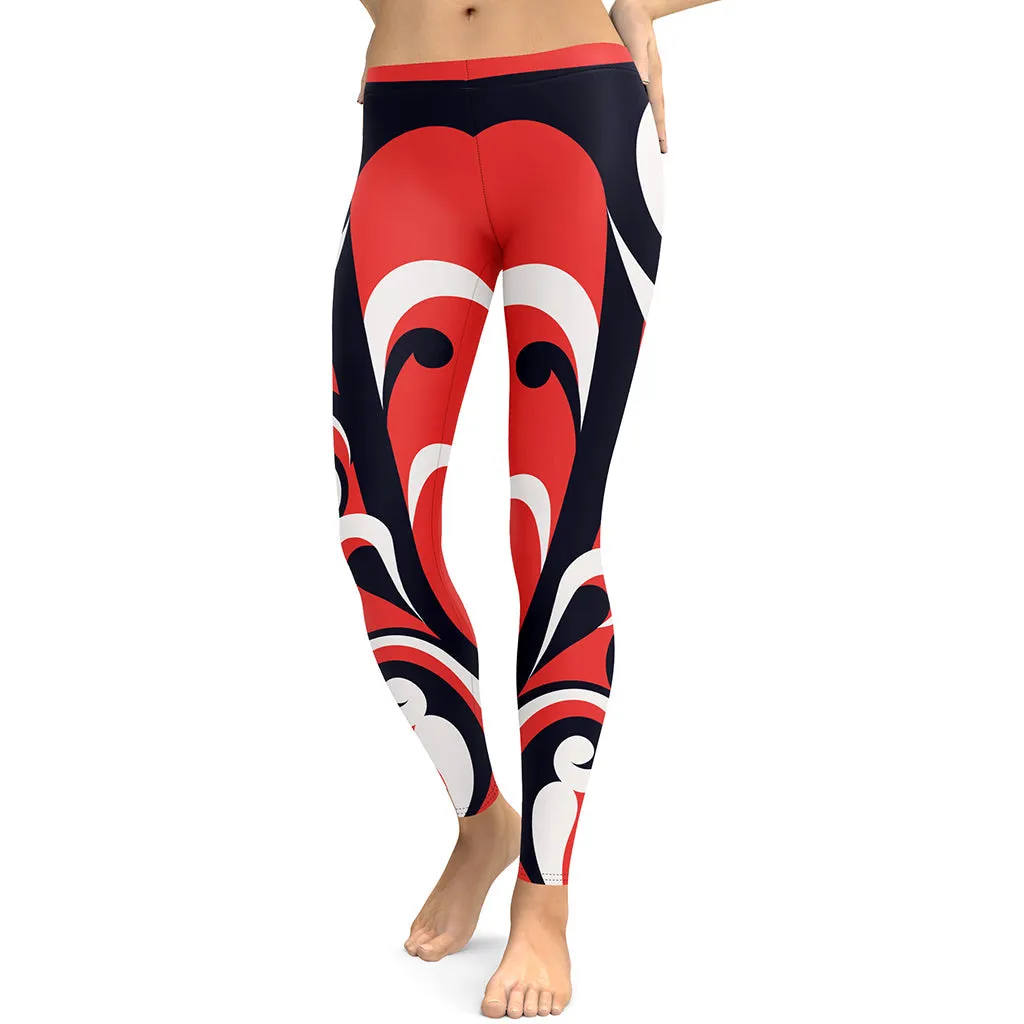 Swirl Heart Shaped Leggings