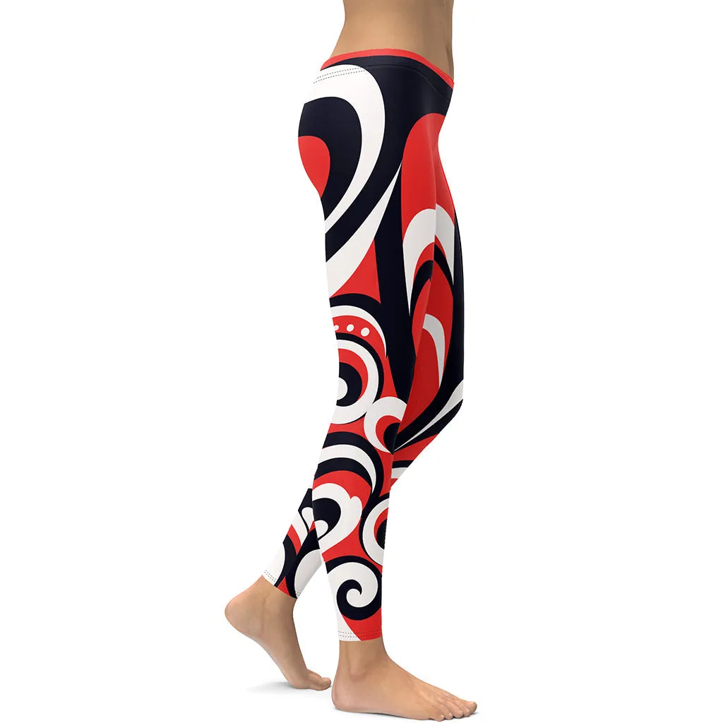 Swirl Heart Shaped Leggings