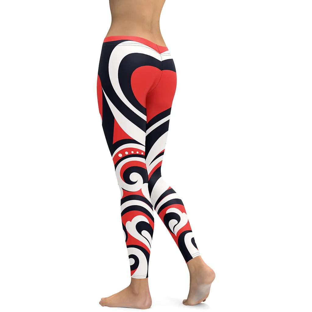 Swirl Heart Shaped Leggings