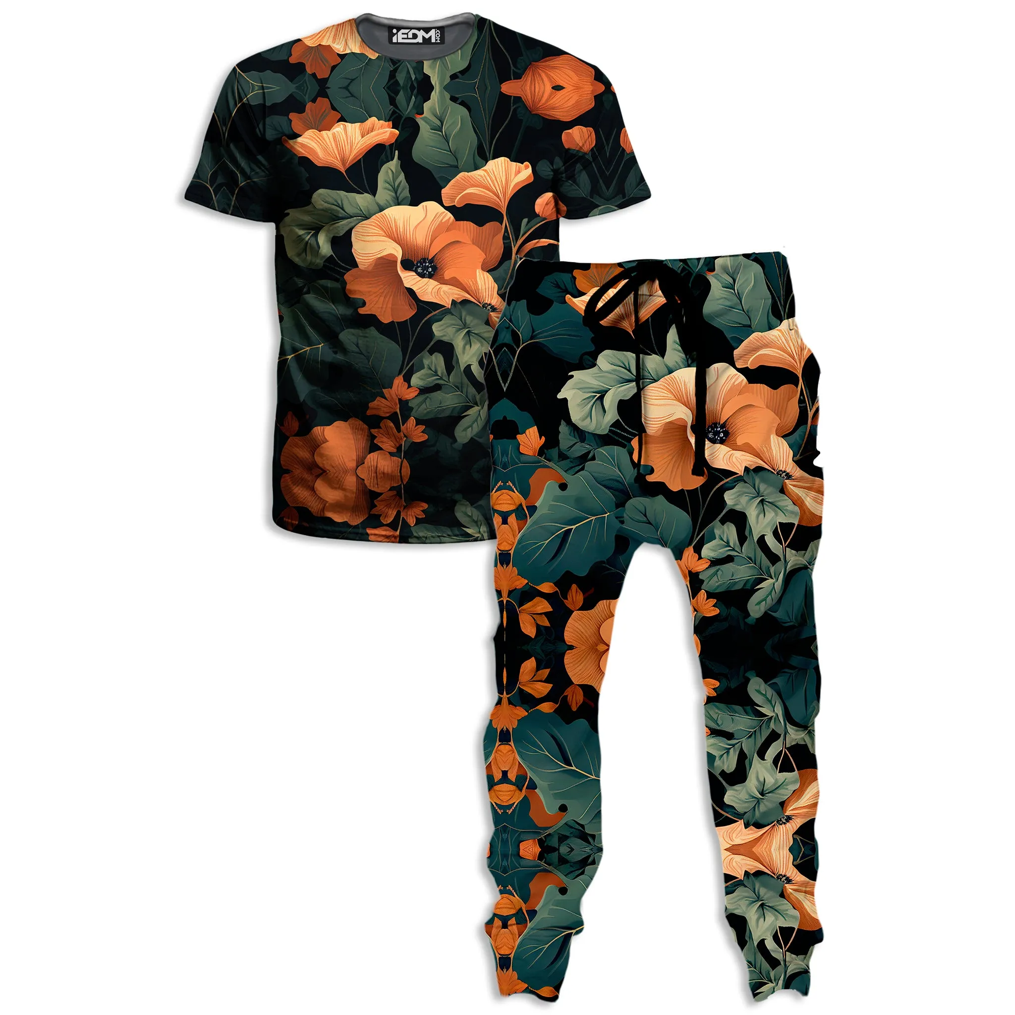 Tangerine Floral T-Shirt and Joggers Combo