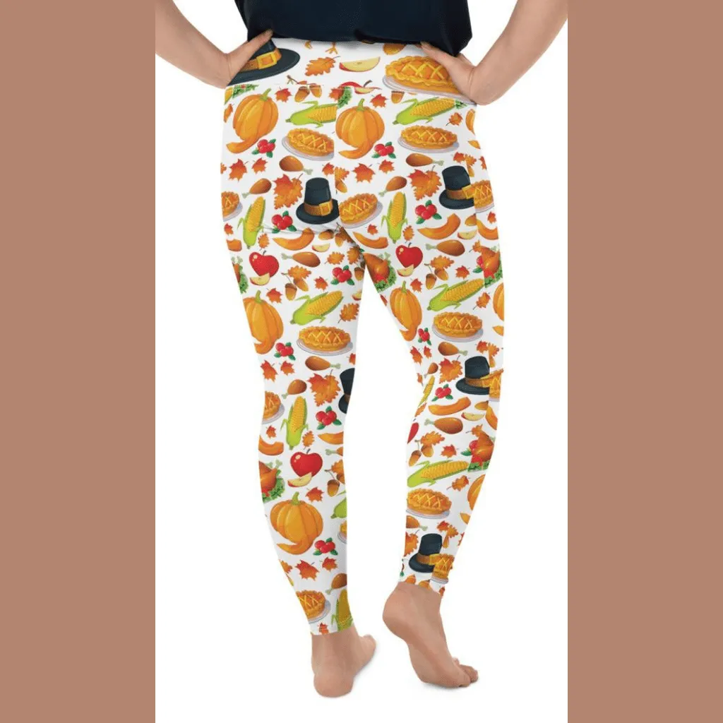 Thanksgiving Pattern Plus Size Leggings