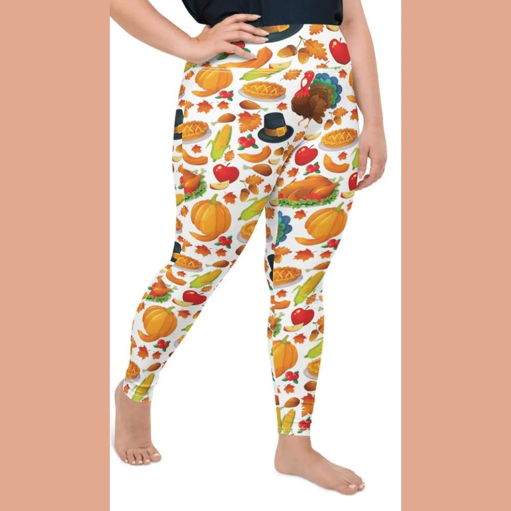 Thanksgiving Pattern Plus Size Leggings