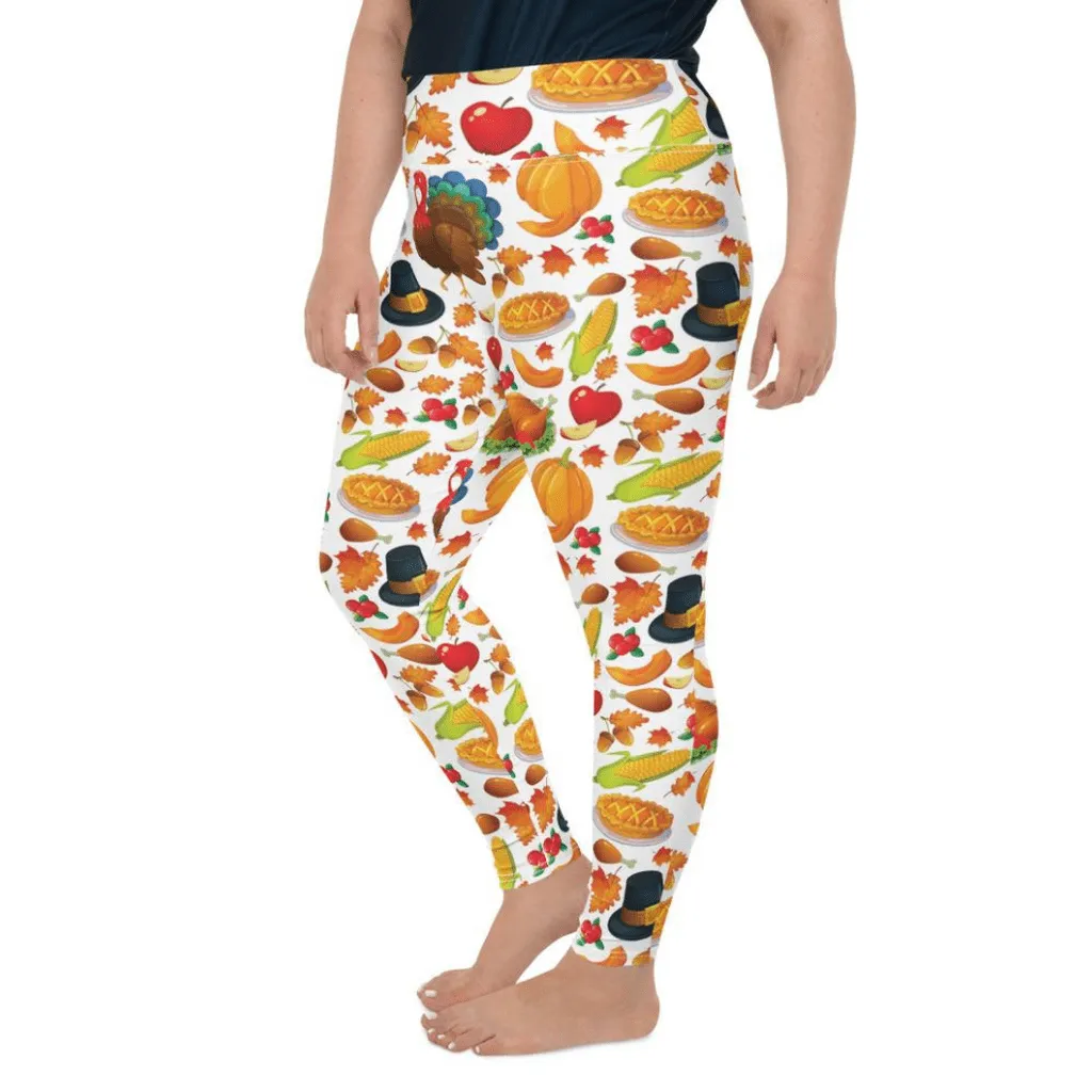 Thanksgiving Pattern Plus Size Leggings