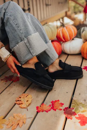 The Anna Faux Suede Slipper in Black