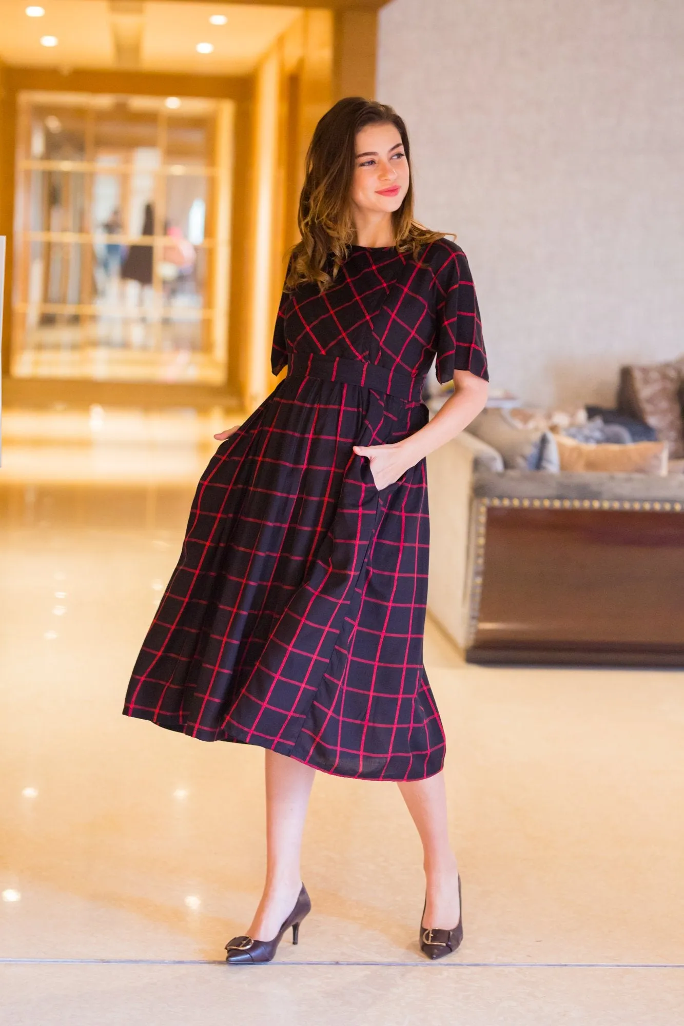 Timeless Plaid Maternity & Nursing Dress