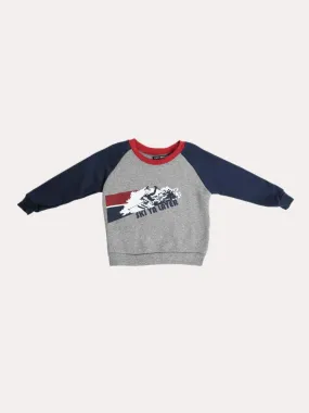     TINY WHALES es Boys' Ski Ya Later Raglan Sweatshirt    