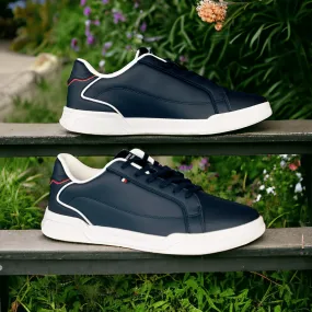 Tommy Hilfiger Contrast Piping Cupsole Trainers in Navy