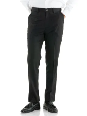 Trousers With Belt Loop -  Black Pinstripes (Stretchable)