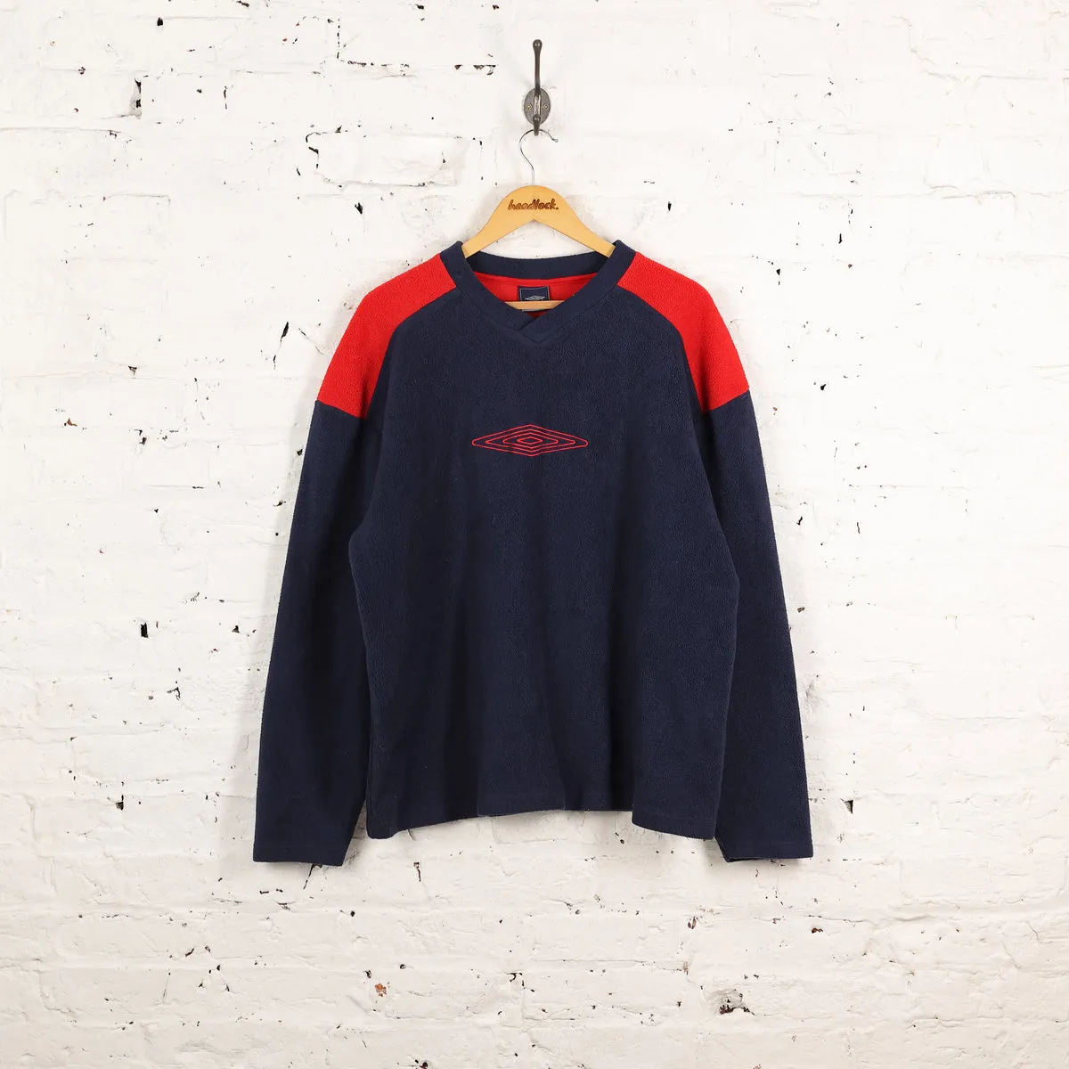 Umbro V Neck Fleece Sweatshirt - Blue - XL