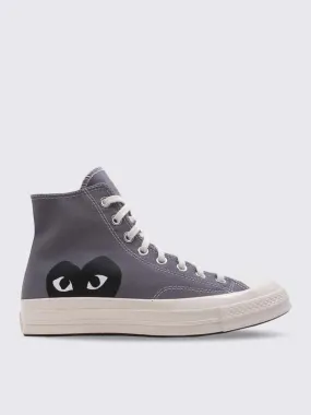 Unisex Comme des Garons Play Red Heart Converse Chuck All Star 70 High - Gray