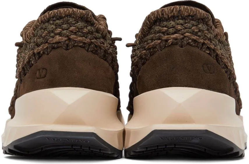 Valentino Garavani Brown Outdoor Crochet Sneakers