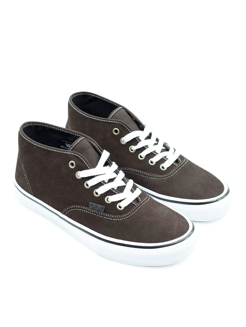 Vans Skate Authentic Mid VCU: Dark Brown / White