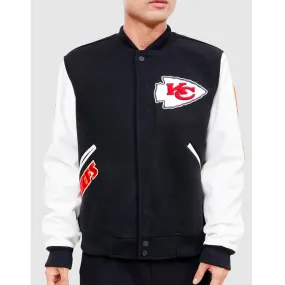 Varsity Kansas City Chiefs Logo Black and White Jacket