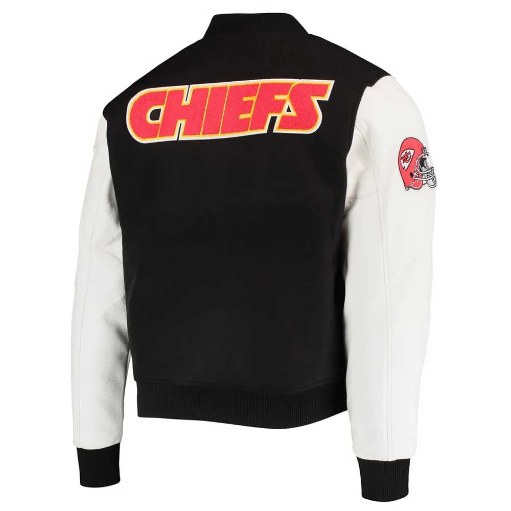 Varsity Kansas City Chiefs Logo Black and White Jacket