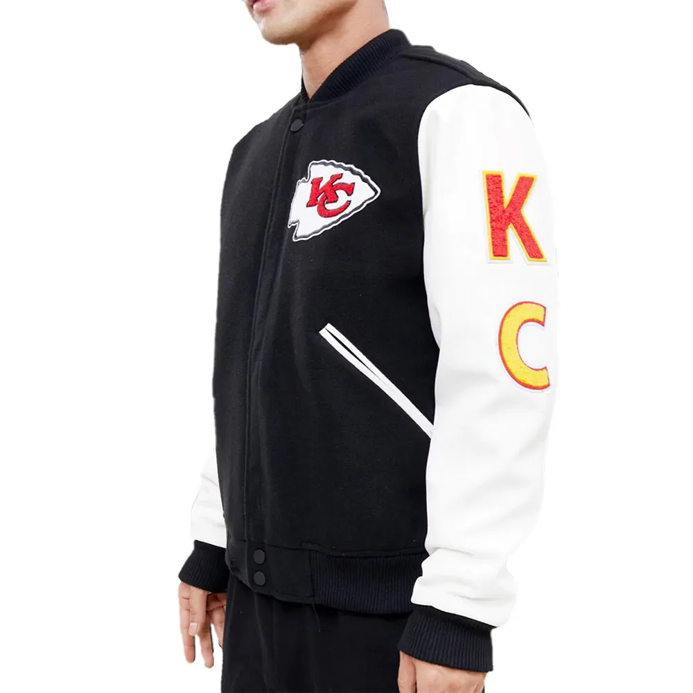 Varsity Kansas City Chiefs Logo Black and White Jacket